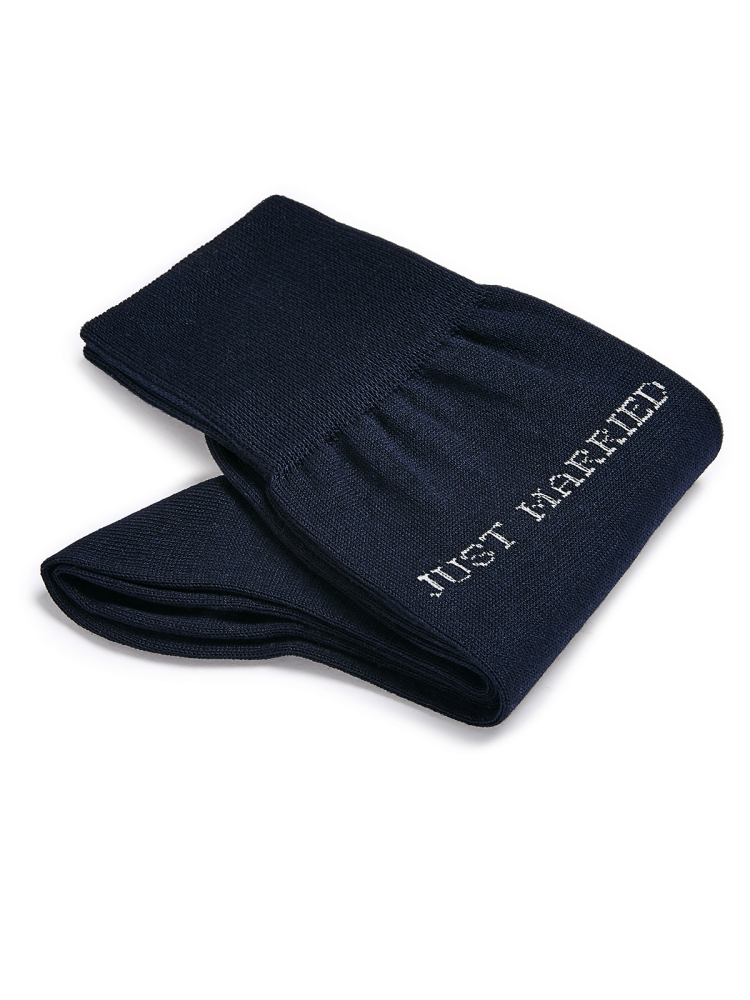 Carlo Lanza Just Married Chaussettes en Coton Bleu Foncé main product photo