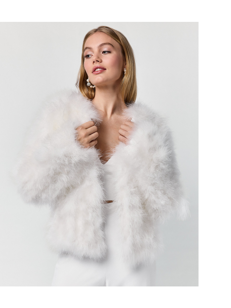 Poirier BOL-75052 Veste Marabou doré main product photo
