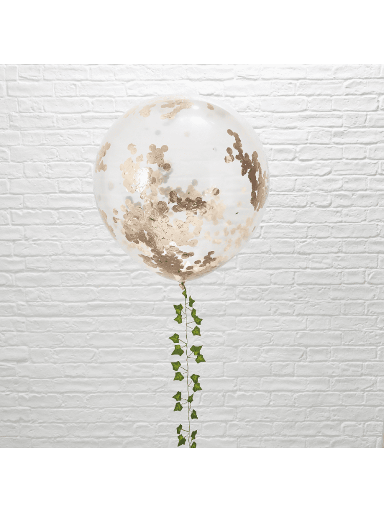 Ginger Ray BB-311 Beautiful Botanics 3 Confetti Ballons Or Rose main product photo