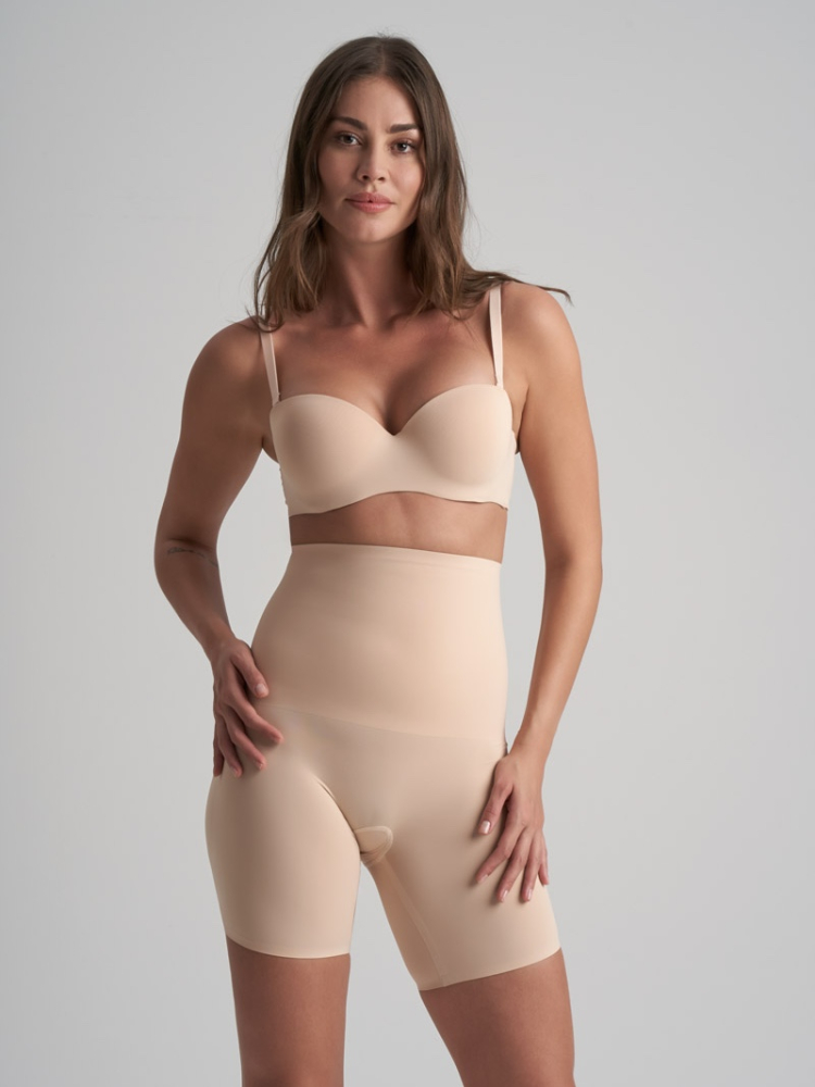 BYE BRA Contrôle de Taille Haute Short Beige main product photo