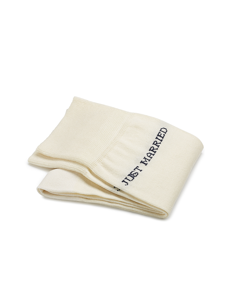 Carlo Lanza Just Married Chaussettes en Coton Blanc Ivoire main product photo