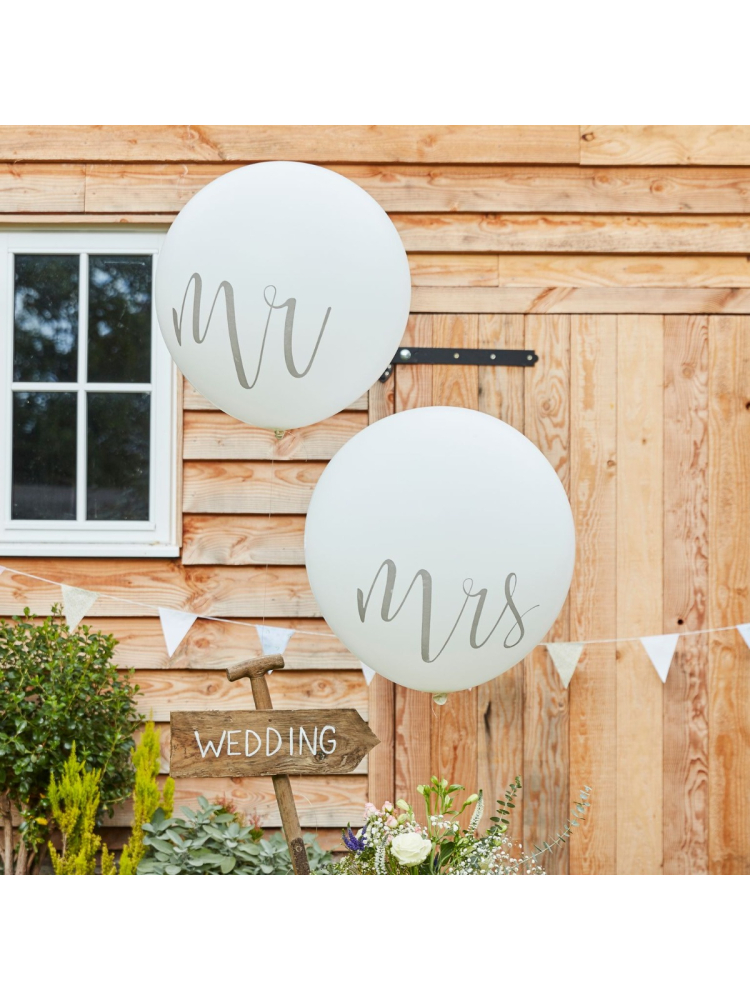 Ginger Ray CW-218 Rustic Country Mr & Mrs Méga Ballons main product photo