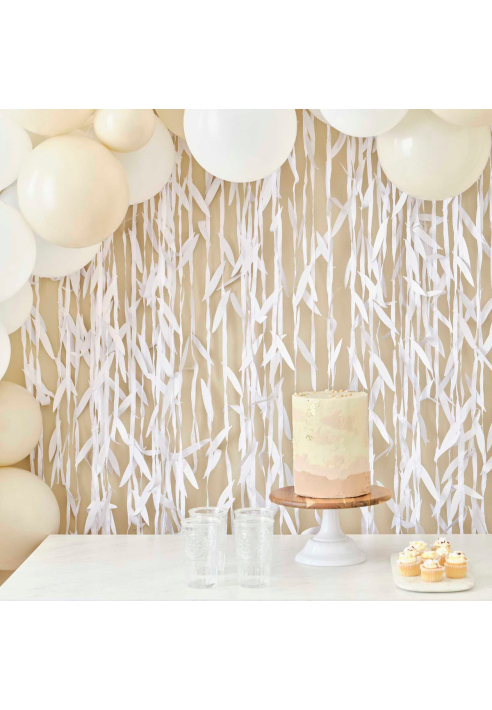 Ginger Ray BRA-336 Blanc Feuilles Backdrop ()