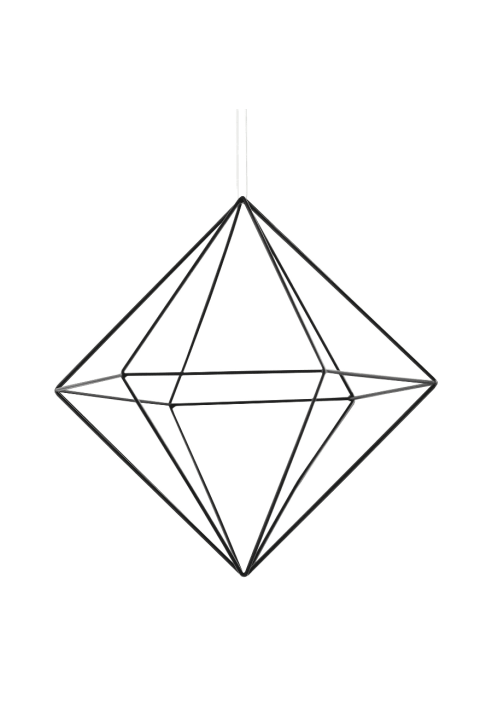 Ginger Ray BW-418 Décoration Géométrique en Métal Noir - Large