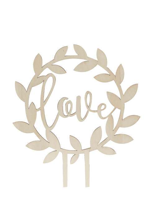 Ginger Ray CW-234 Rustic Country Dessus de Gâteau de Mariage Bois Love