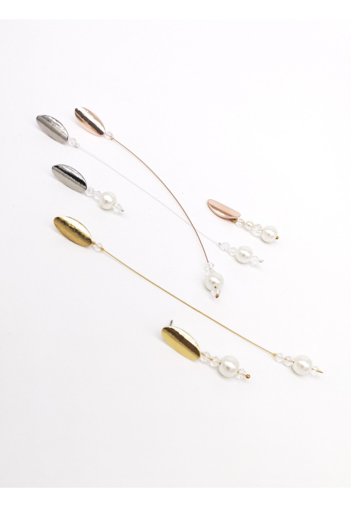 Forever & Eva O203L Boucle d'oreille longue perle