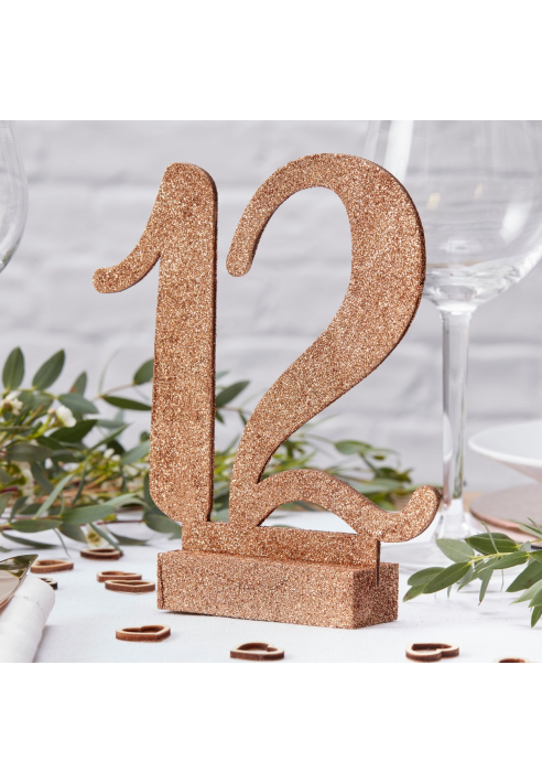 Ginger Ray BB-309 Beautiful Botanics Numéros de Table Or Rose Pailleté ()