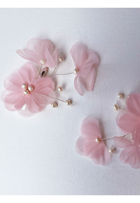 Sally Jane Rose de Mariée Épingles à Cheveux Argent