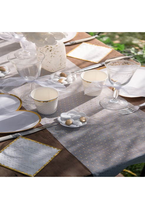 Santex Chemin de Table en Or Blanc