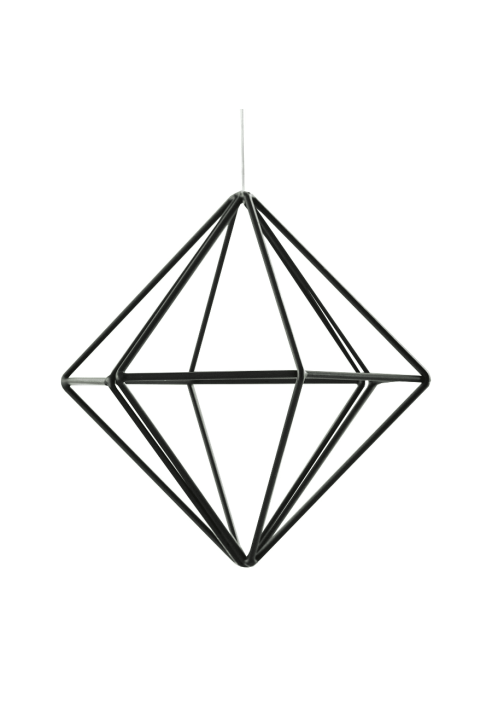 Ginger Ray BW-440 Décoration Géométrique en Métal Noir - Small