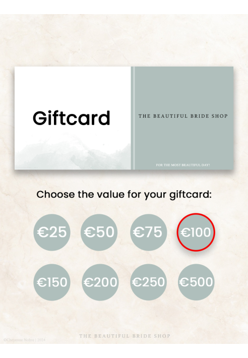 The Beautiful Bride Shop Carte Cadeau €100