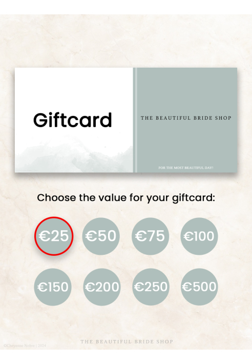 The Beautiful Bride Shop Carte Cadeau €25
