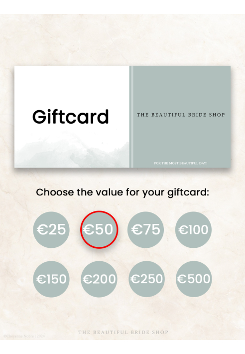 The Beautiful Bride Shop Carte Cadeau €50