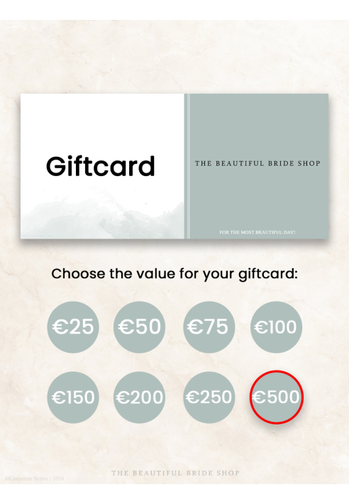 The Beautiful Bride Shop Carte Cadeau €500