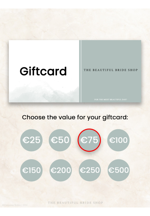 The Beautiful Bride Shop Carte Cadeau €75