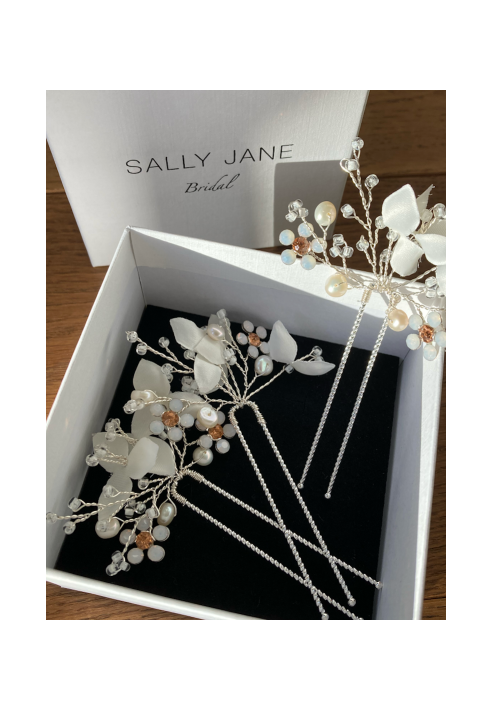 Sally Jane Bridal Ilja Épingles à Cheveux Argent