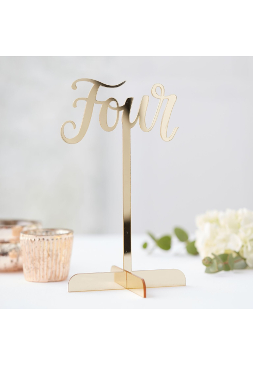 Ginger Ray GO-116 Gold Wedding Numéros de Table en Acrylique ()