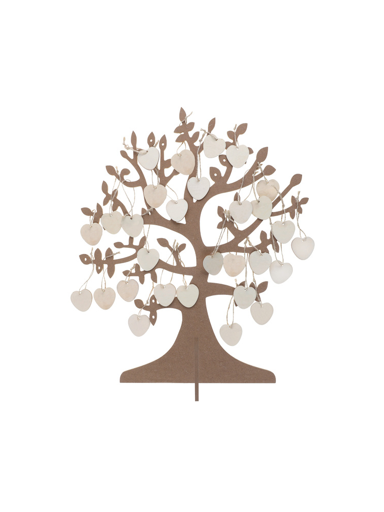 Arbre à souhaits avec coeurs en bois (50 pièces) main product photo