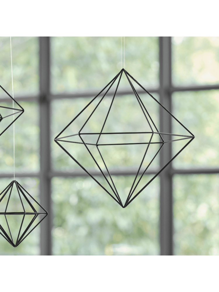 Ginger Ray BW-418 Décoration Géométrique en Métal Noir - Large main product photo