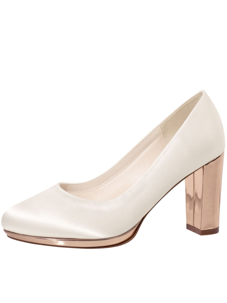Rainbow Club Clair Chaussure Mariage Ivoire Rose Gold main product photo